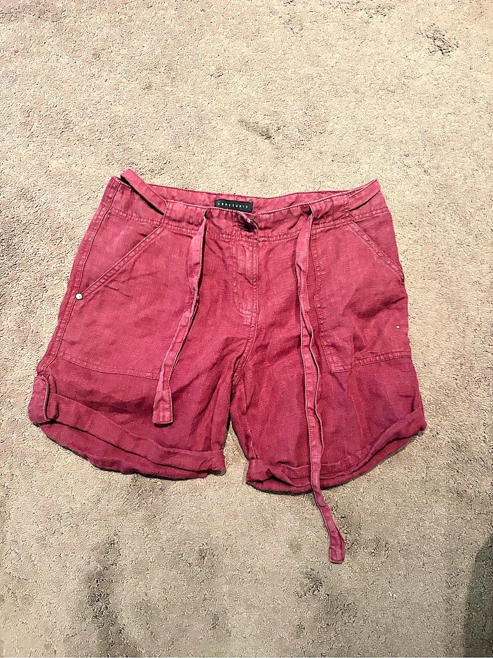 Sanctuary Women's Cargo Shorts Burgundy Waist 28